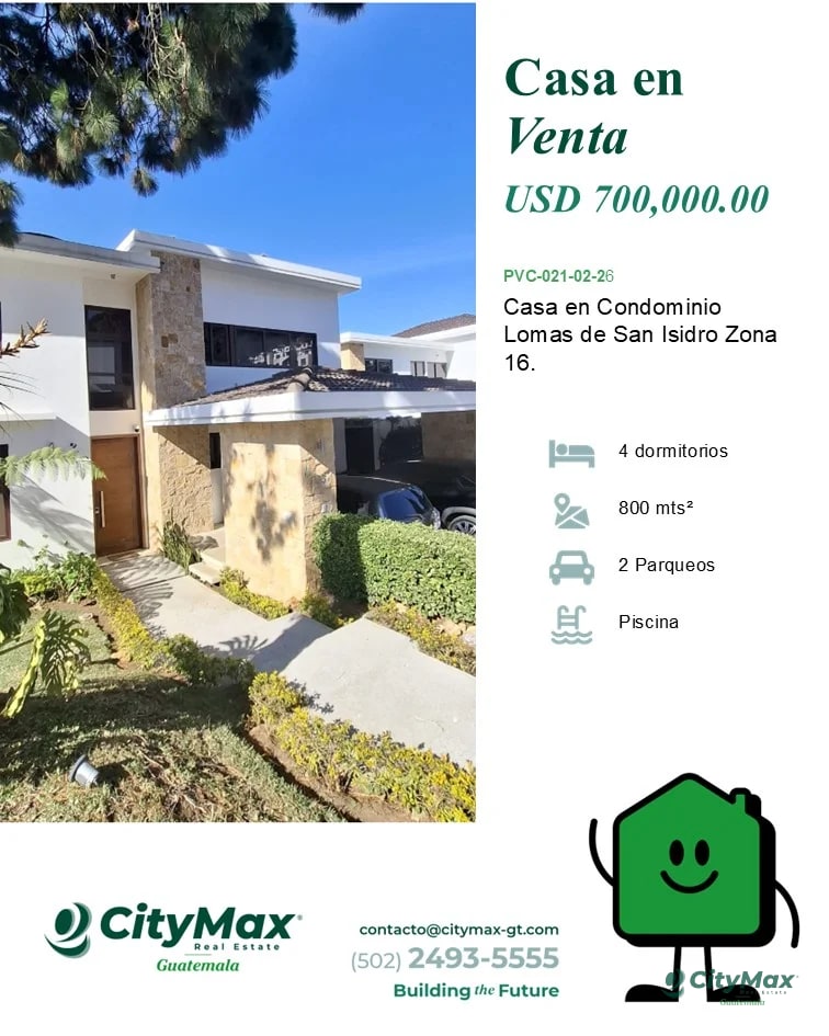 Casa de venta en Lomas de San Isidro Zona 16 - 1